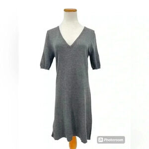 Lulu's Dark Gray Sweater Dress with 5" Side Slits